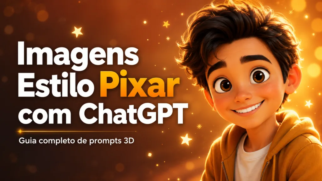 Capa do artigo sobre criar imagens estilo Pixar com ChatGPT mostrando personagem 3D renderizado